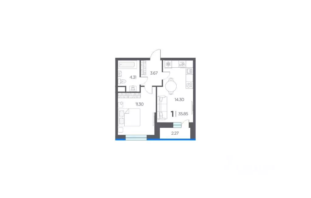 1-к кв. Рязанская область, Рязанский район, Дядьковское с/пос, с. ... - Фото 1