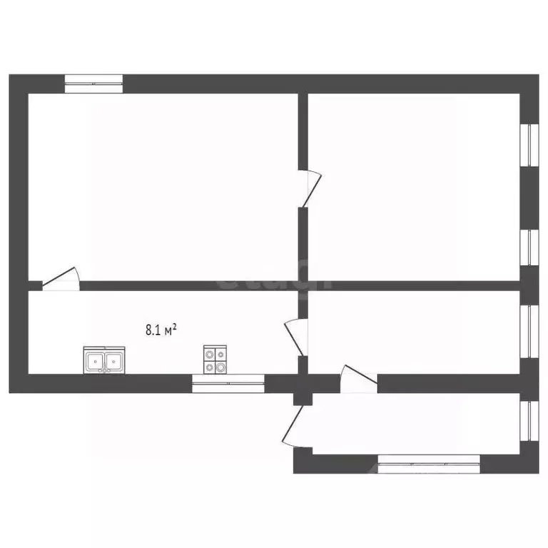 2-к кв. Крым, Бахчисарай ул. Речная, 86 (48.0 м) - Фото 2