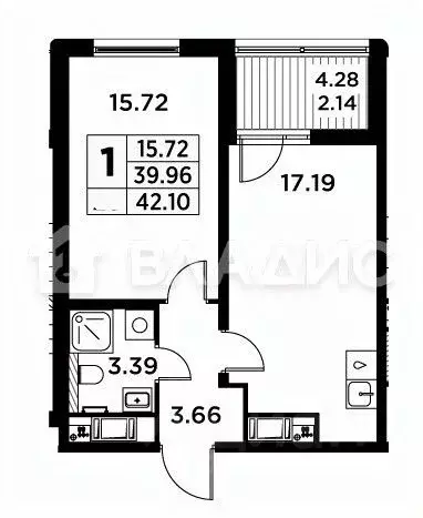1-к кв. Санкт-Петербург Заневский просп., 65 (43.3 м) - Фото 1