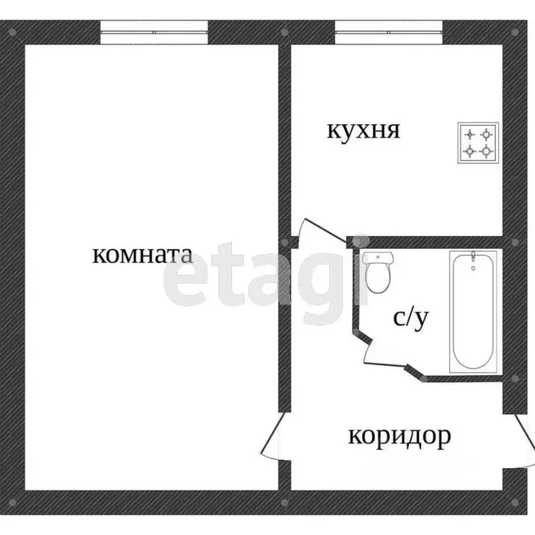 1-к кв. Ханты-Мансийский АО, Сургут проезд Дружбы, 5 (29.4 м) - Фото 2