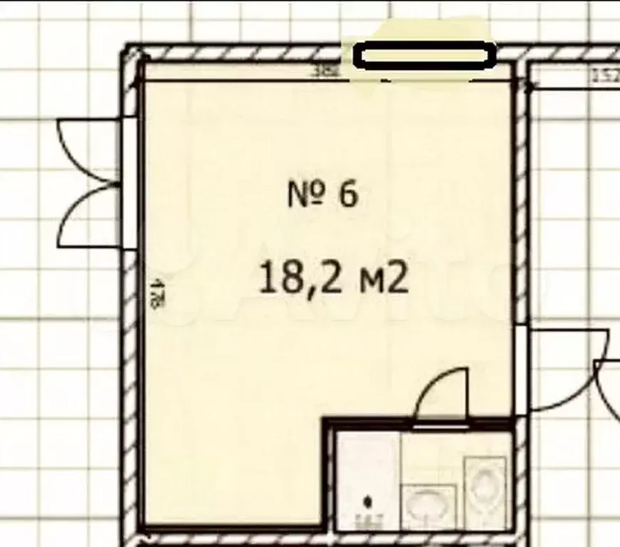 Апартаменты-студия, 18,3 м, 1/3 эт. - Фото 0