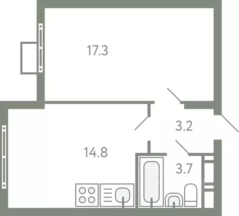 1-к кв. Московская область, Ленинский городской округ, Молоково пгт ... - Фото 1