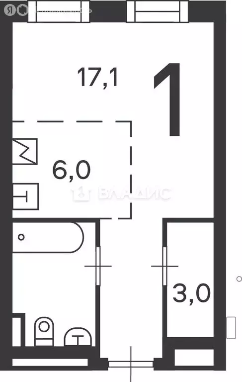Квартира-студия: Москва, Клинская улица, 2Ак7 (35.8 м) - Фото 1