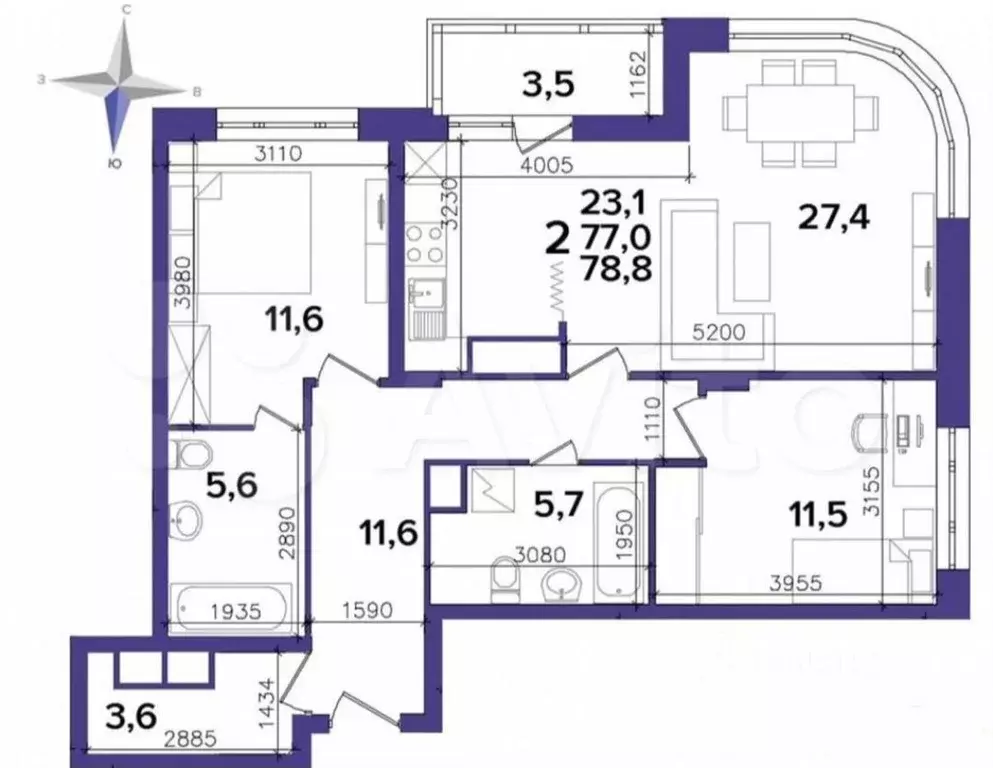 2-к кв. Рязанская область, Рязань Быстрецкая ул., 10к1 (79.0 м) - Фото 1