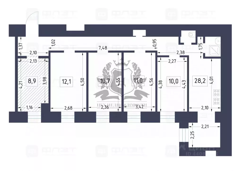 Комната Санкт-Петербург Гороховая ул., 39 (9.0 м) - Фото 2