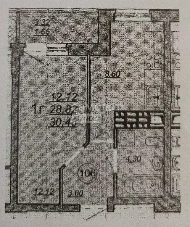 Квартира, 1 комната, 29.2 м - Фото 1