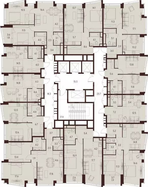 2-к. квартира, 60,6 м, 22/23 эт. - Фото 1