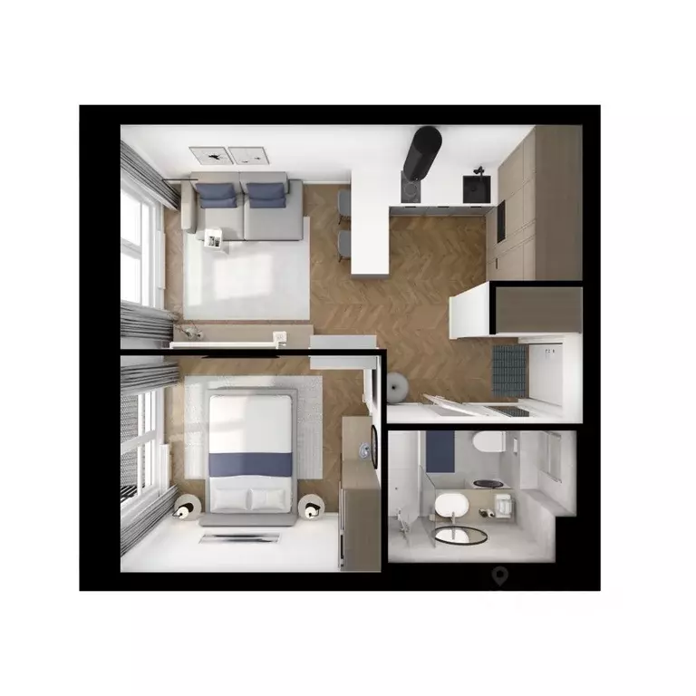 1-к кв. Московская область, Ленинский городской округ, Боброво пгт ... - Фото 1