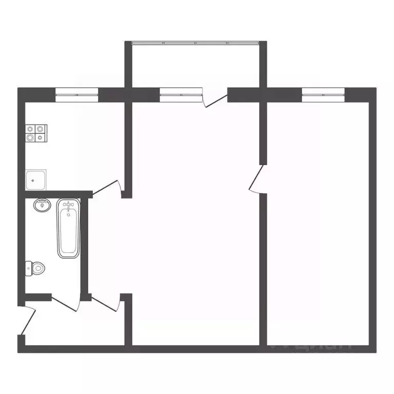 2-к кв. Тульская область, Узловая Горняцкая ул., 16 (43.0 м) - Фото 2