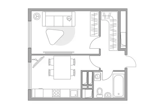 1-комнатная квартира: Долгопрудный, Заводская улица, 1 (33.6 м) - Фото 1
