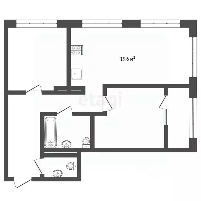 2-к кв. Тюменская область, Тюмень ул. Краснооктябрьская, 4 (67.8 м) - Фото 2