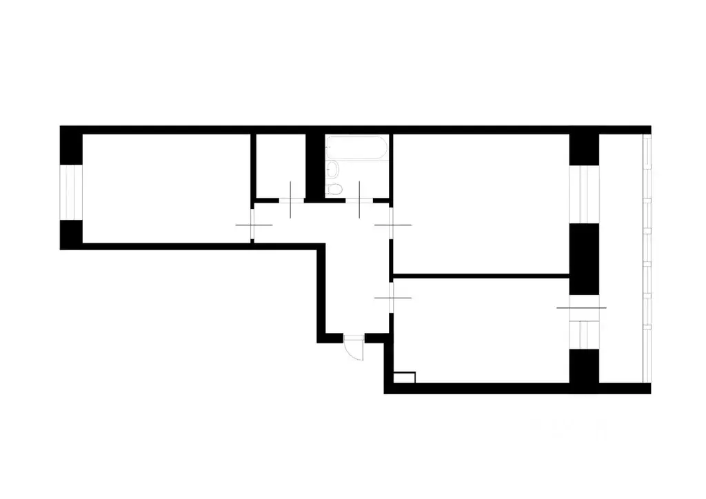 2-к кв. Татарстан, Казань ул. Азата Аббасова, 13 (53.0 м) - Фото 1