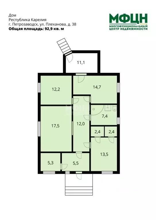 Дом в Карелия, Петрозаводск ул. Плеханова, 38 (93 м) - Фото 1