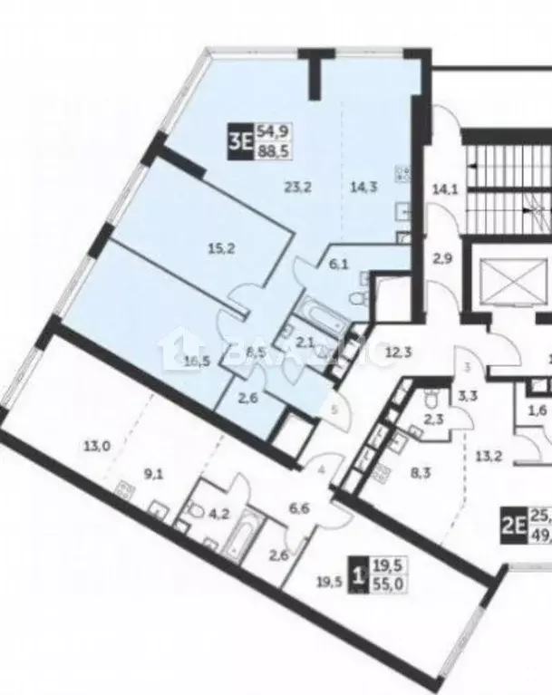 3-к кв. Москва ул. Академика Волгина, 2К1 (88.0 м) - Фото 1