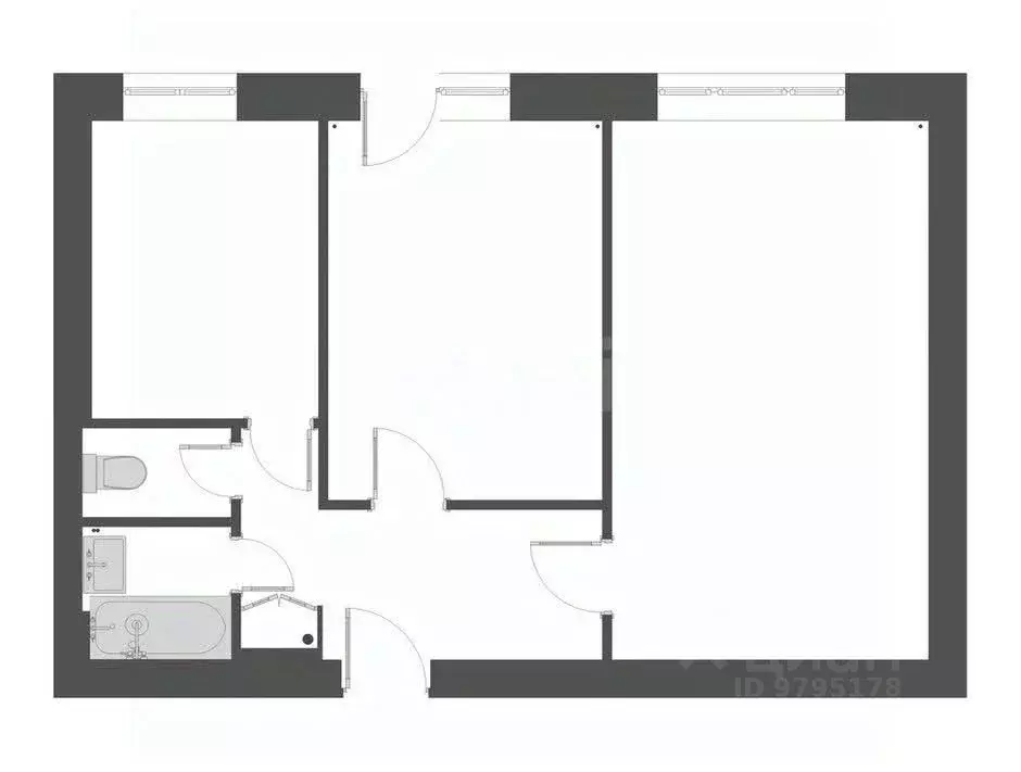 2-к кв. Татарстан, Зеленодольск ул. Сайдашева, 13А (56.9 м) - Фото 2