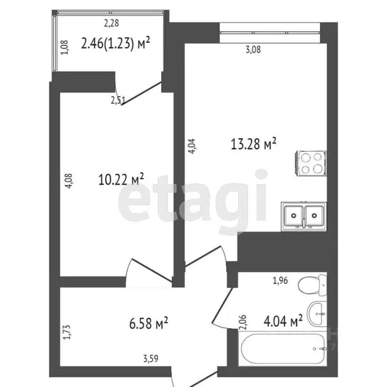1-к кв. Татарстан, Казань ул. Новаторов, 8Б (35.0 м) - Фото 0