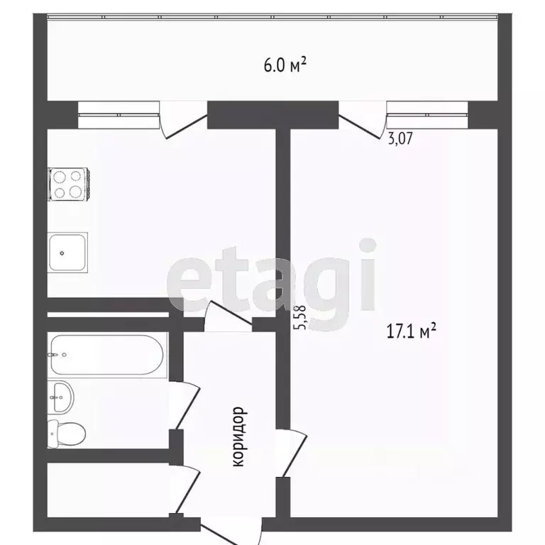 1-к кв. Ханты-Мансийский АО, Сургут Майская ул., 8 (33.0 м) - Фото 2