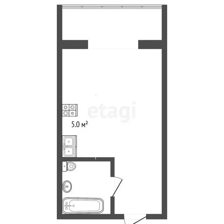 Квартира-студия: Тюмень, улица Тимофея Чаркова, 28 (24.6 м) - Фото 0