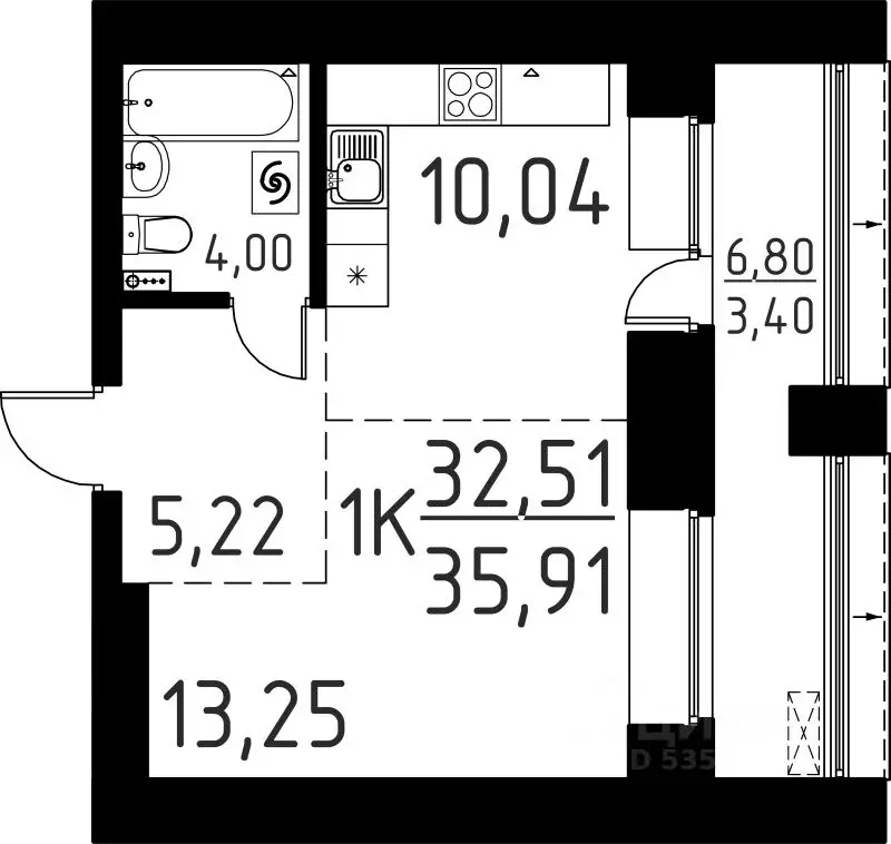 1-к кв. Томская область, Томский район, д. Кисловка, Левобережный мкр ... - Фото 1