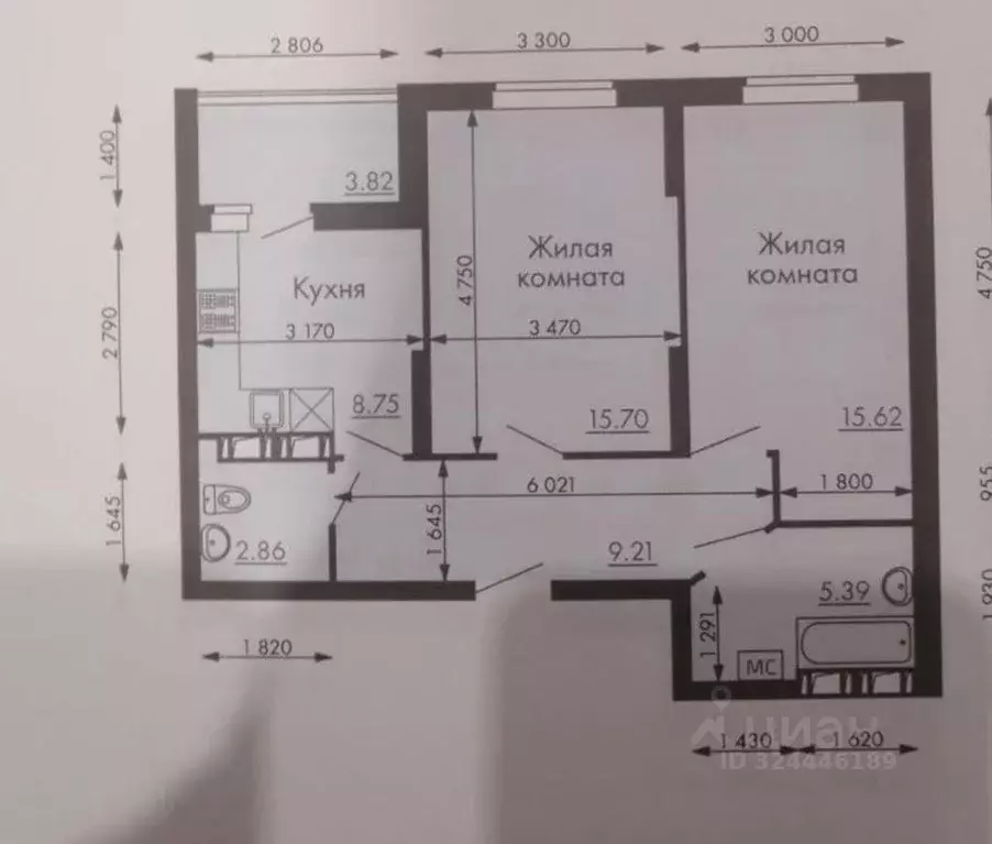 2-к кв. Самарская область, Самара Южное ш., 7 (58.9 м) - Фото 2