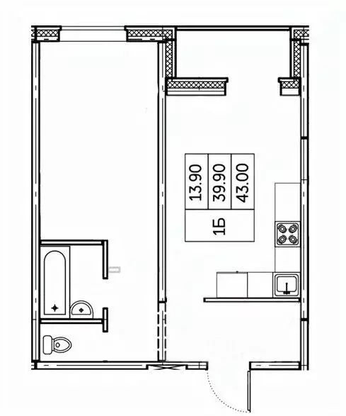 1-к кв. Чувашия, Чебоксары ул. П.В. Дементьева, поз1 (43.0 м) - Фото 1