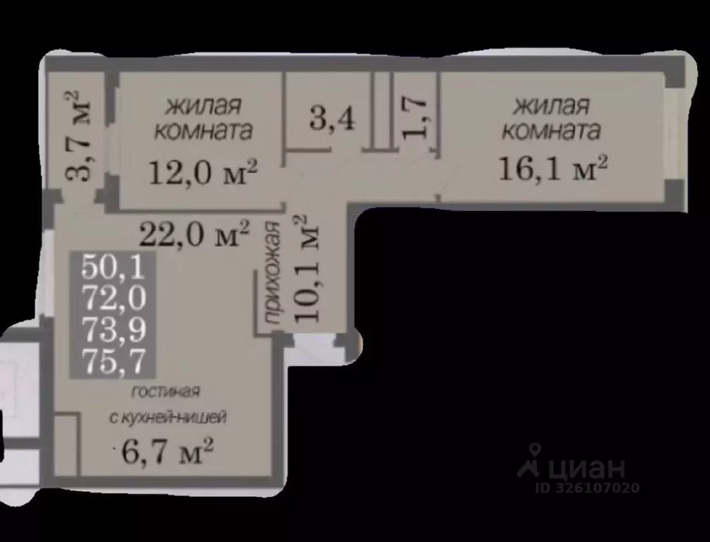 3-к кв. Тамбовская область, Тамбов ул. Карла Маркса, 169 (75.7 м) - Фото 1