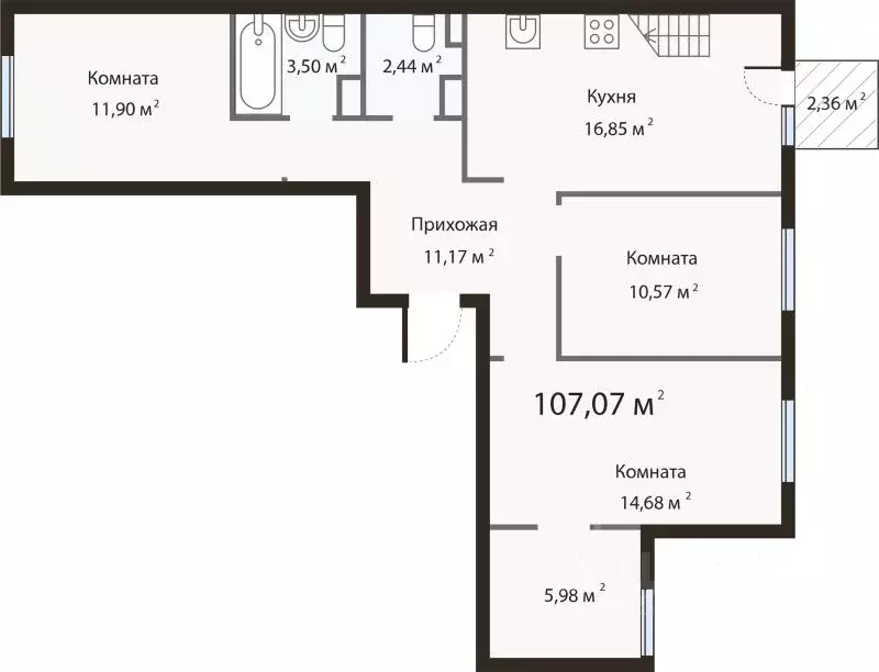 3-к кв. Крым, Евпатория ул. 60 лет ВЛКСМ, 31к5 (107.1 м) - Фото 1