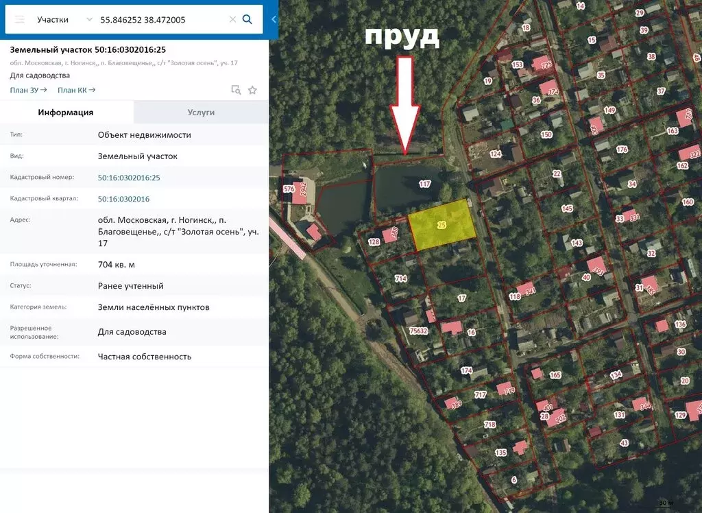 Участок в Ногинск, СНТ Золотая Осень, 17 (7 м) - Фото 1