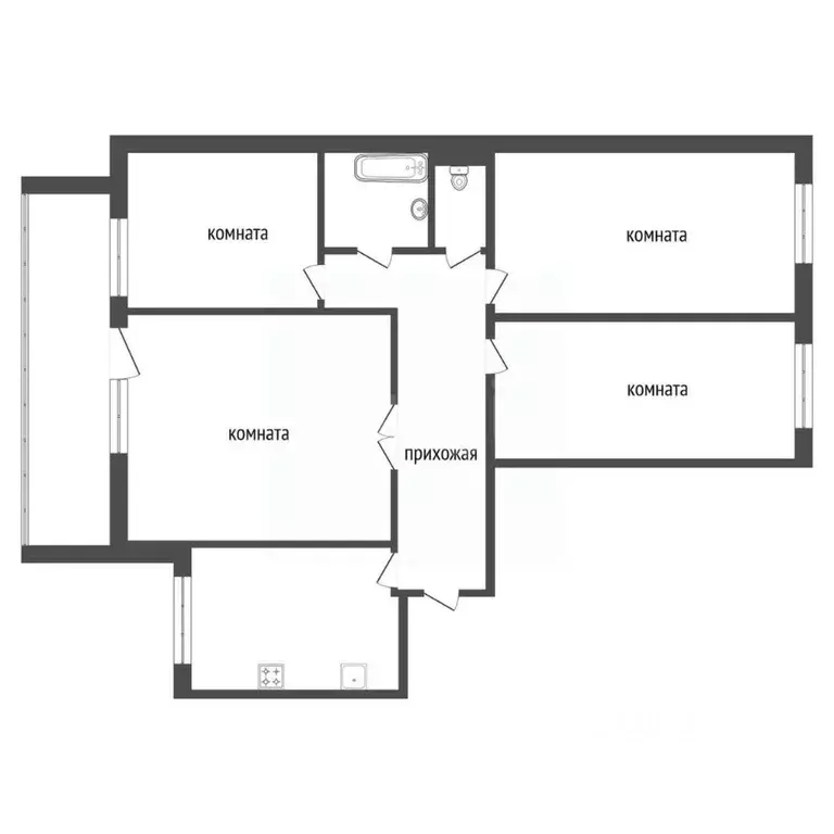 4-к кв. Красноярский край, Красноярск ул. Мечникова, 11 (75.9 м) - Фото 2