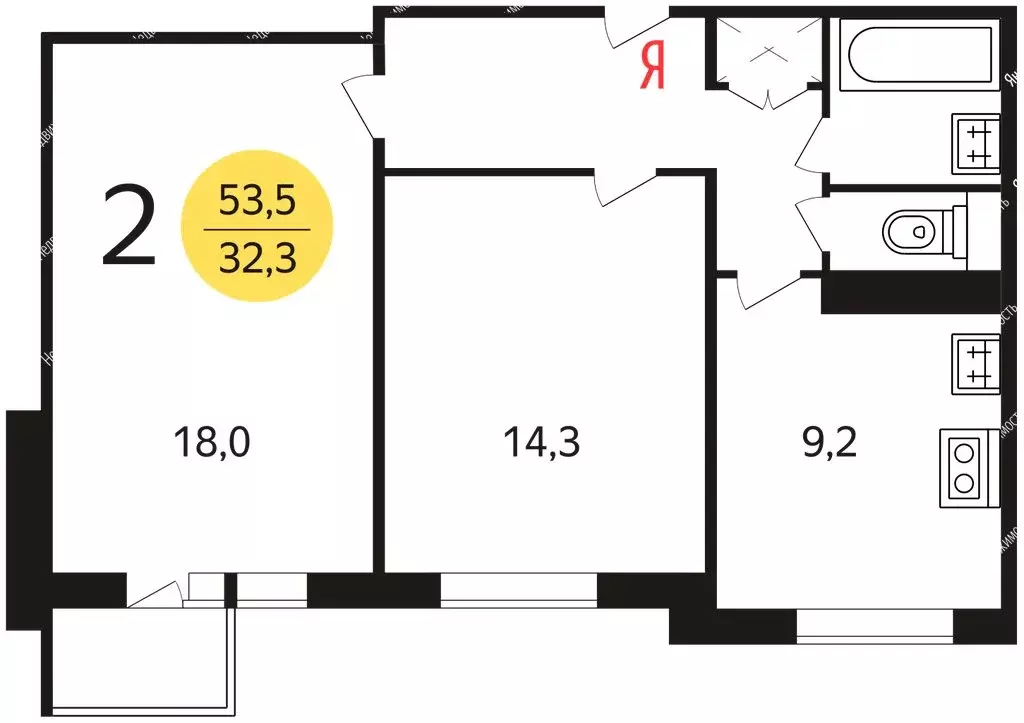 2-комнатная квартира: Москва, улица Крылатские Холмы, 30к5 (53 м) - Фото 0