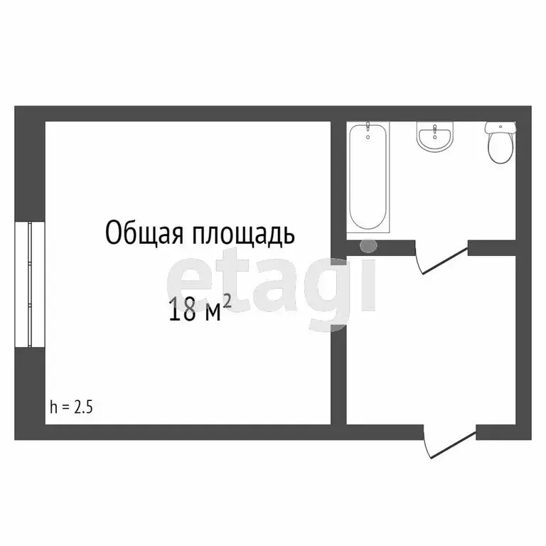 1к в -комнатной квартире (18 м) - Фото 0