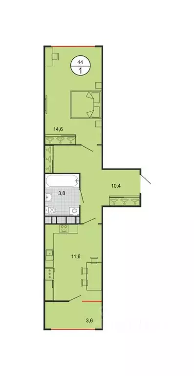 1-к кв. Ставропольский край, Михайловск Шпаковский район, пер. ... - Фото 1