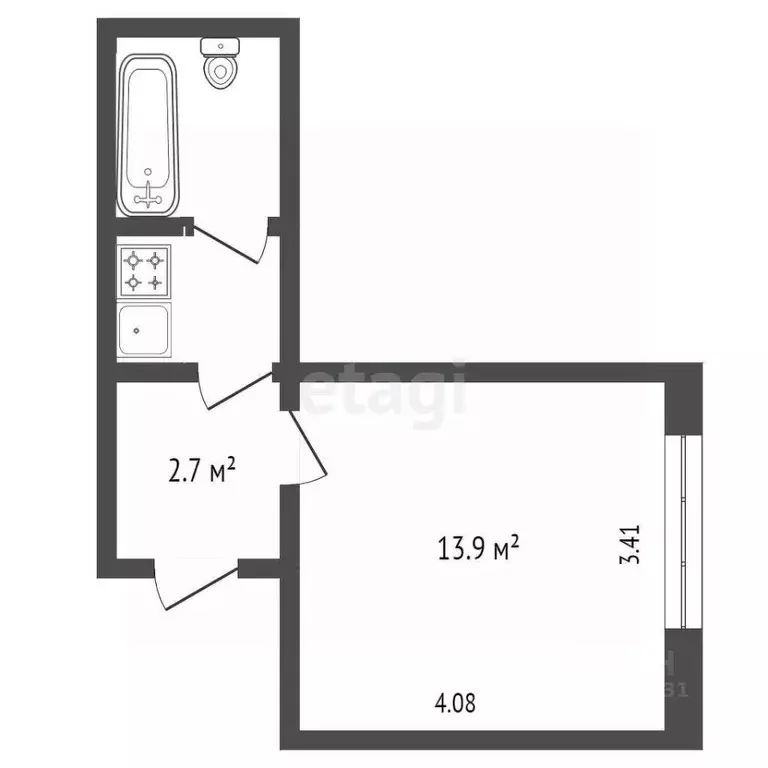 1-к кв. Ямало-Ненецкий АО, Ноябрьск просп. Мира, 105 (40.0 м) - Фото 1