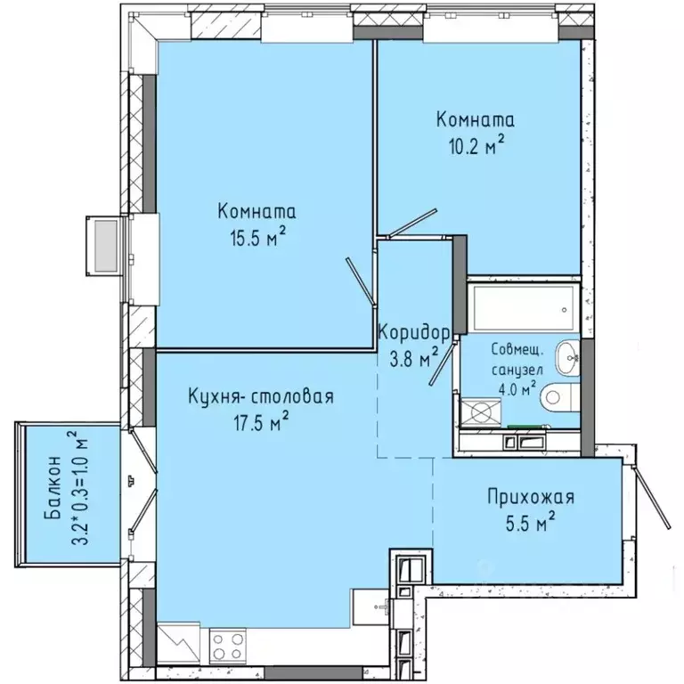 2-к кв. Удмуртия, Ижевск ул. Ленина, 91/1 (57.6 м) - Фото 0