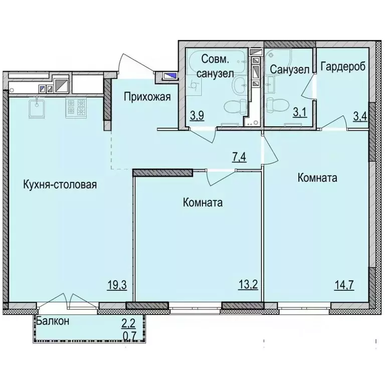 2-к кв. Удмуртия, Ижевск ул. Имени Репина, 35Ак1 (65.46 м) - Фото 0