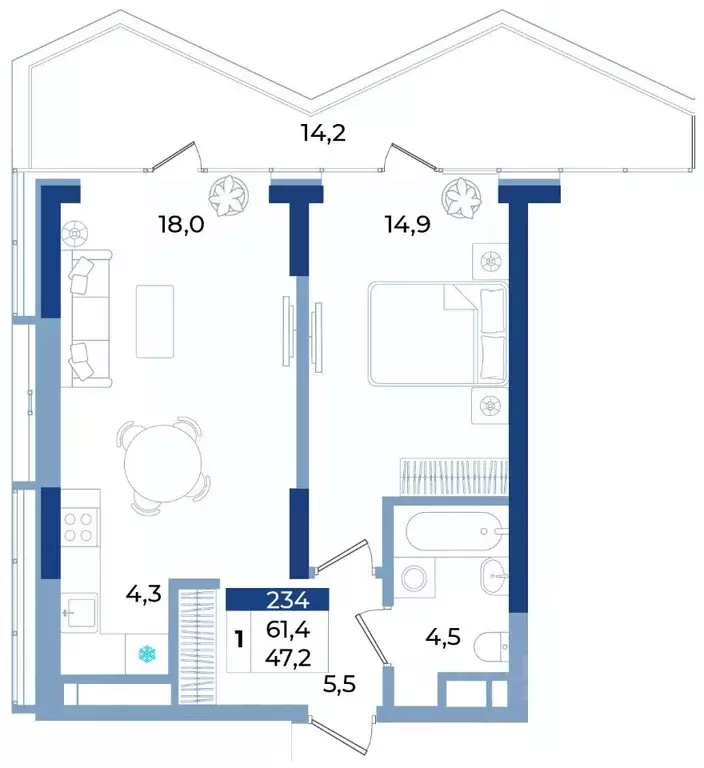 1-к кв. Крым, Алушта ул. Октябрьская, 10 (61.4 м) - Фото 1