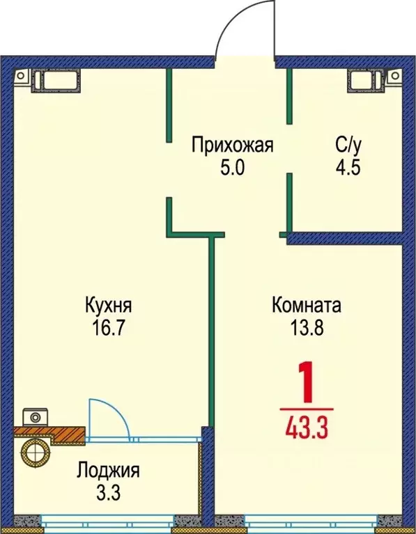 1-к кв. Ставропольский край, Ставрополь № 14 мкр, Красный Металлист ... - Фото 1