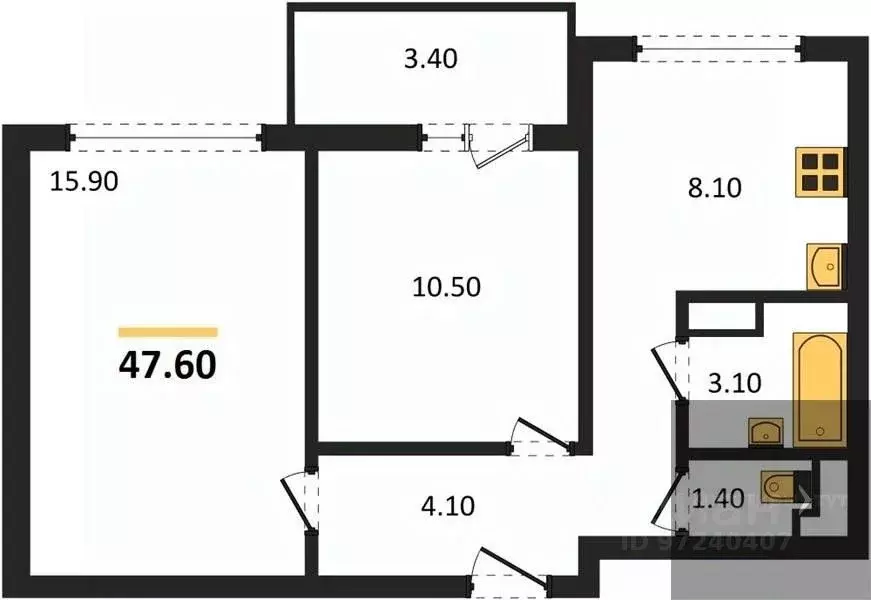 2-к кв. Воронежская область, Воронеж ул. Шибилкина, 9 (47.6 м) - Фото 1