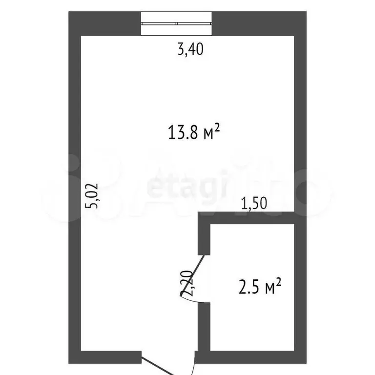 квартира-студия, 16,3 м, 1/2 эт. - Фото 0