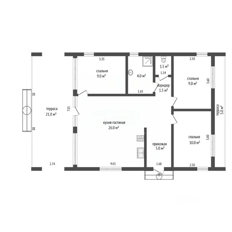 Дом в Калужская область, Калуга ул. Непокоренных Ленинградцев, 45/12 ... - Фото 2