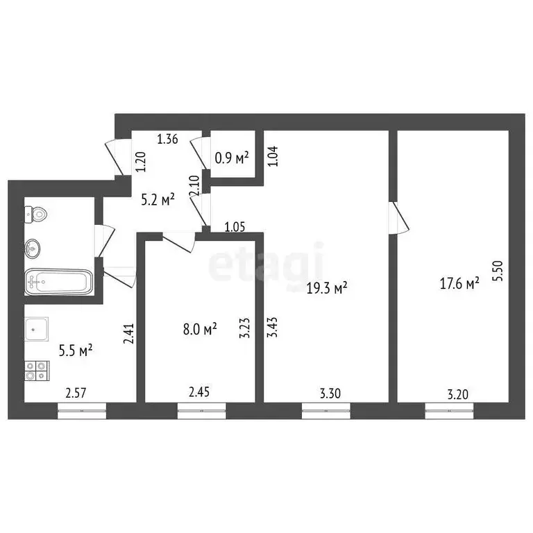 3-комнатная квартира: Ишим, Береговая улица, 21 (59.9 м) - Фото 1