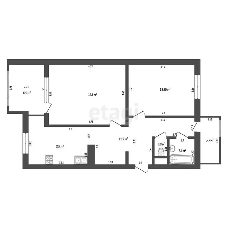 2-комнатная квартира: Анапа, улица Ленина, 155 (54 м) - Фото 0