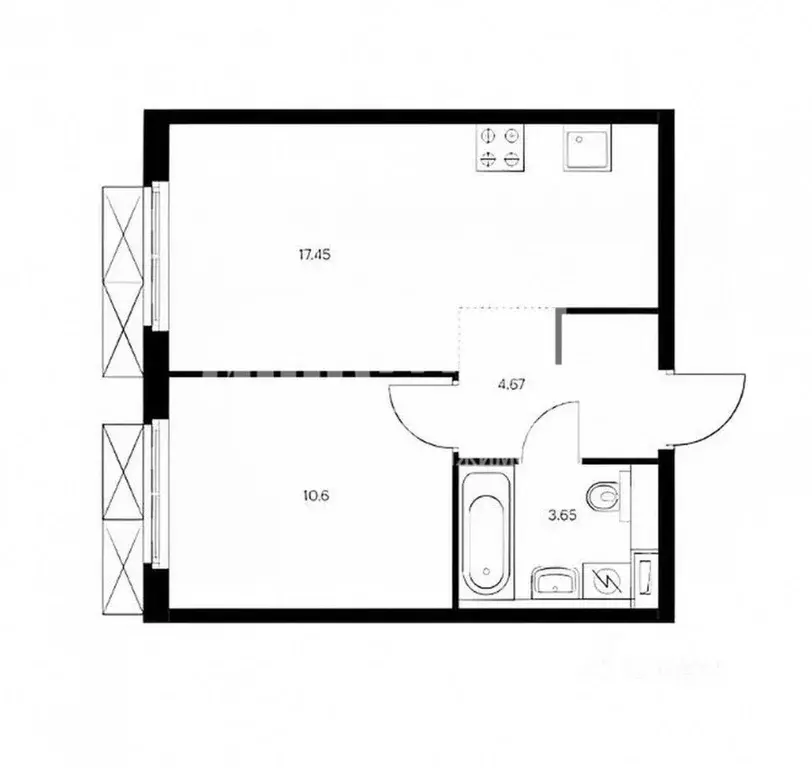 2-к кв. Москва Складочная ул., 8к2 (38.0 м) - Фото 1