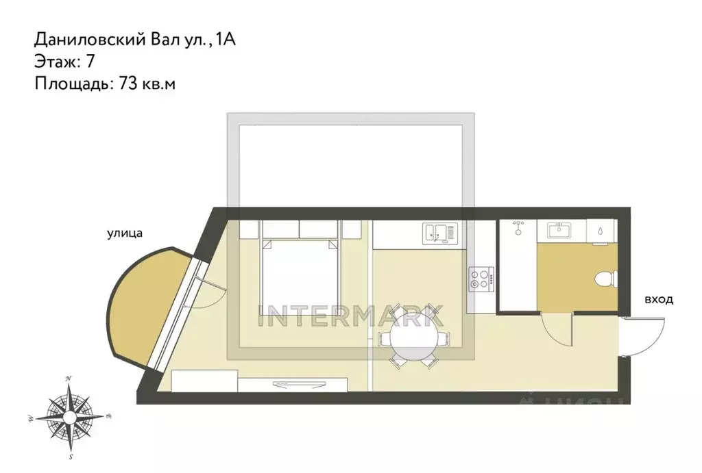 1-к кв. Москва ул. Даниловский Вал, 1А (32.0 м) - Фото 2