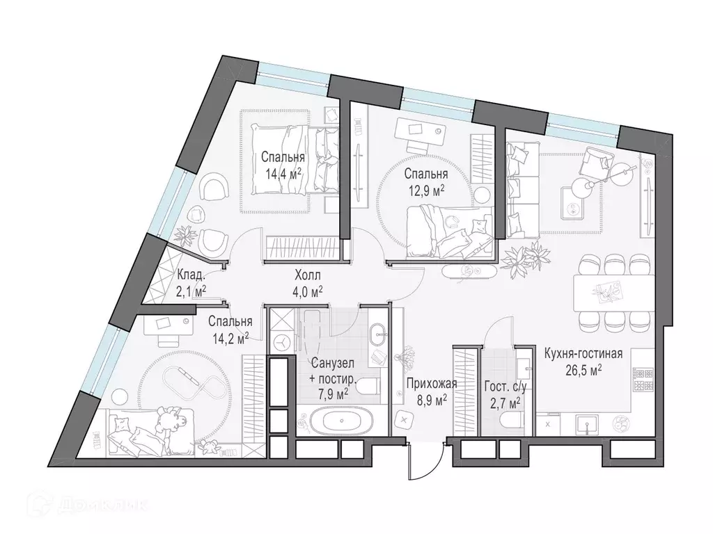 Продаётся 4-к квартира, 93.8 м - Фото 0