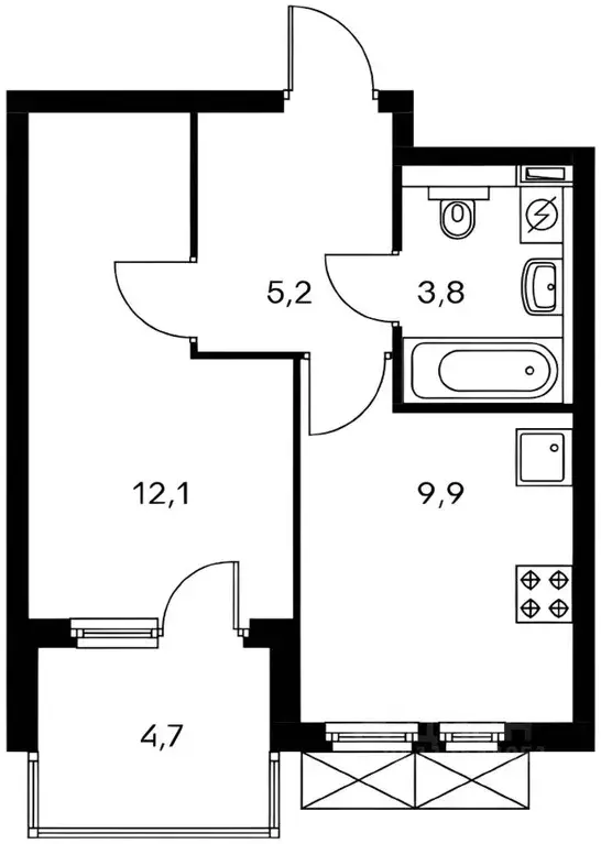 1-к кв. Краснодарский край, Новороссийск ул. Григорьева, 12 (33.0 м) - Фото 0