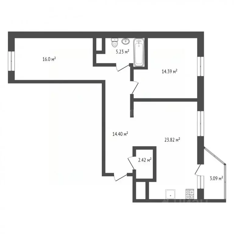 2-к кв. Тюменская область, Тюмень ул. Тимофея Чаркова, 79 (75.0 м) - Фото 1