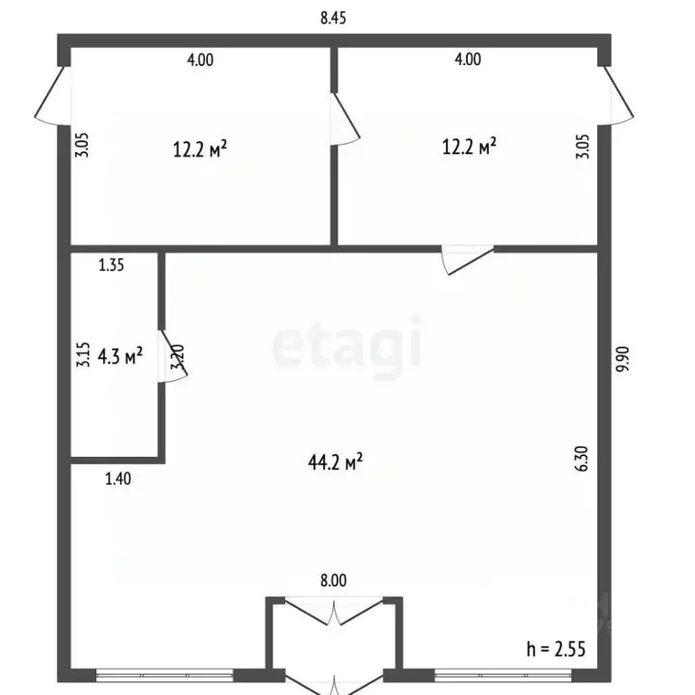 Торговая площадь в Белгородская область, Белгород ул. Попова, 23А (75 ... - Фото 1
