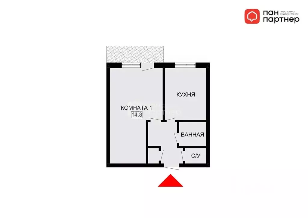 1-к кв. Санкт-Петербург ул. Дыбенко, 18К1 (30.3 м) - Фото 2