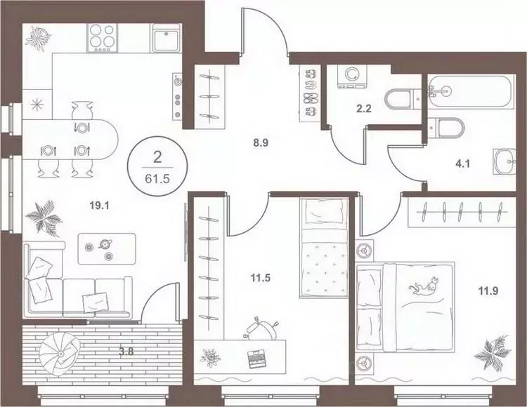 2-к кв. Пензенская область, Пенза Арбеково жилрайон, Дальнее Арбеково ... - Фото 2